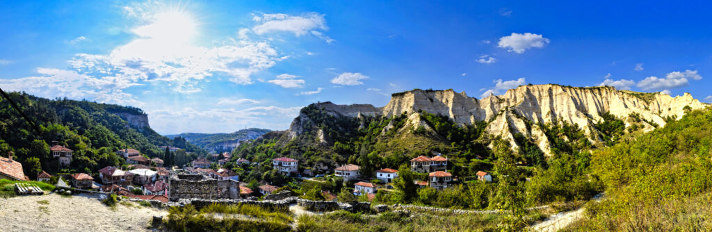 melnik panorma view above bisantien house